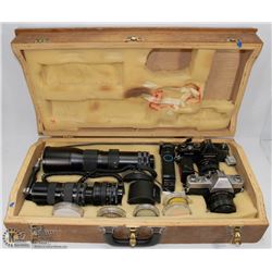 PROFESSIONAL 35MM PHOTOGRAPHY SET W CASE