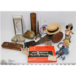 BOX WITH ESTATE COLLECTIBLES