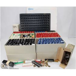 FULL BOX OF ENGRAVEABLE NAME TAGS, MOSTLY BLANKS