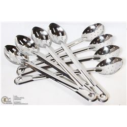 15" STAINLESS STEEL SPOONS - LOT OF 8