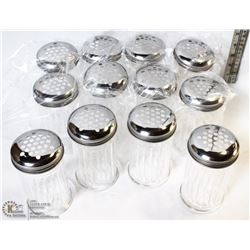 CHEESE OR PEPPER SHAKERS LOT OF 12 NEW