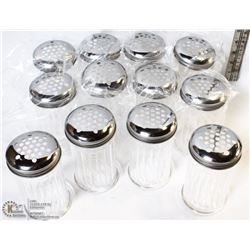 CHEESE OR PEPPER SHAKERS LOT OF 12 NEW