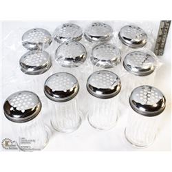 CHEESE OR PEPPER SHAKERS LOT OF 12 NEW