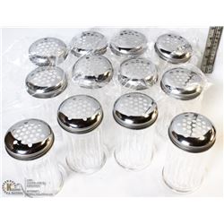 CHEESE OR PEPPER SHAKERS LOT OF 12 NEW