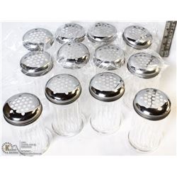 CHEESE OR PEPPER SHAKERS LOT OF 12 NEW