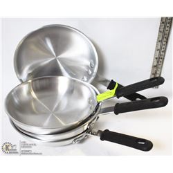 8" NATURAL ALUMINUM FRY PANS (4)