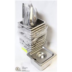 NEW STAINLESS INSERTS (12) WITH LIDS