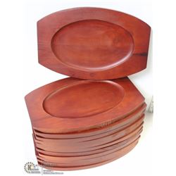 NEW 12 WOODEN PLATTERS, JOHNSON-ROSE 4492 -