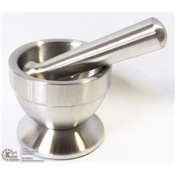NEW MORTAR & PESTLE STAINLESS STEEL
