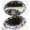 Image 1 : NEW OVAL TRAYS 18" PLATED STEEL - LOT OF 4