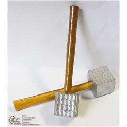 2 NEW ALUMINUM MEAT MALLETS