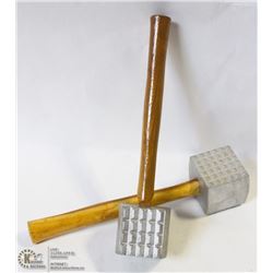 2 NEW ALUMINUM MEAT MALLETS