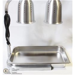 NEW UNIWORLD TWO BULB WARMER WITH STAINLESS TRAY