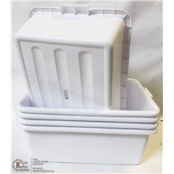 LOT OF 5 NEW WHITE 7" TOTES