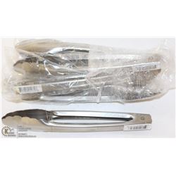 8 NEW 9" STAINLESS EXTRA HEAVY DUTY TONGS -