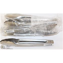8 NEW 9" STAINLESS EXTRA HEAVY DUTY TONGS -