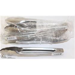 8 NEW 9" STAINLESS EXTRA HEAVY DUTY TONGS -