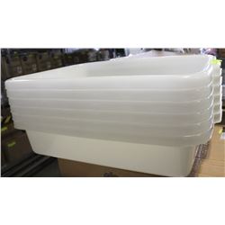 NEW TOTE BOXES WHITE - LOT OF 6