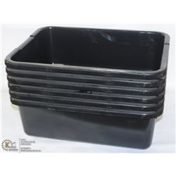 BLACK  TOTE BOXES -  LOT OF 6 - NEW
