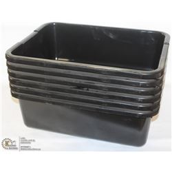 BLACK  TOTE BOXES -  LOT OF 6 - NEW