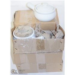 LOT OF 12 - ONION SOUP BOWL WHITE /COVERS