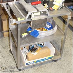 3 TIER STAINLESS STEEL CART ON WHEELS