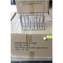 1 DOZEN, 6-SLOTTED JAM DISPLAY HOLDERS ON CHOICE: