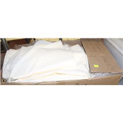 LOT OF 12 LARGE CREAM COLOURED TABLE CLOTHS