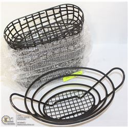 LOT OF 7 BLACK METAL BASKETS