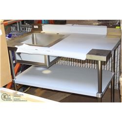 NEW  ALL STAINLESS STEEL SINK TABLE 30"X48" WITH