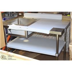 NEW  ALL STAINLESS STEEL SINK TABLE 30"X48" WITH