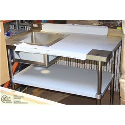 NEW  ALL STAINLESS STEEL SINK TABLE 30"X48" WITH