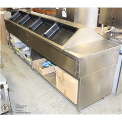 STAINLESS STEEL DOUBLE SIDED DISPLAY W/ STORAGE