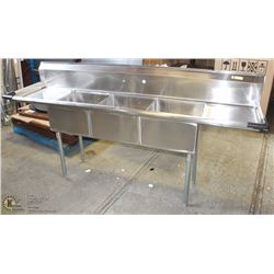 NEW TRIPLE  STAINLESS STEEL COMPARTMENT SINK