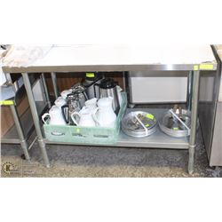 ME#19) 24"X48" S/S WORK TOP TABLE WITH GALVANIZED