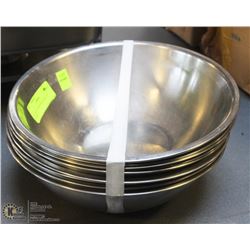 LOT OF 10 STAINLESS STEEL 10" BOWLS