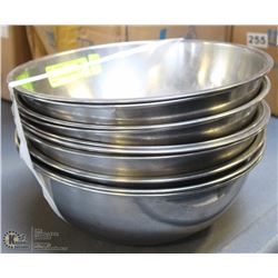 LOT OF 10 STAINLESS STEEL 11" BOWLS