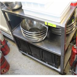 3 TIER STAINLESS STEEL ROLLING CART 27"X18"X33"