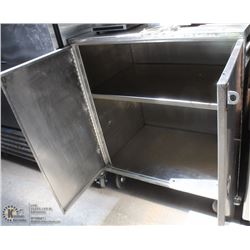 STAINLESS STEEL CABINET- 2 SHELVES 37" x 27" x 33"