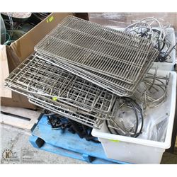 PALLET OF ASSORTED METAL RACKS AND STANDS