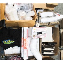 PALLET OF MISC - TAKEOUT BOXES, MENU COVERS AND