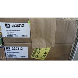 2 BOXES OF BROWN 6"X2"X9" BAGS - 1000 EACH