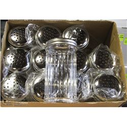 CHEESE OR PEPPER SHAKERS LOT OF 12 NEW