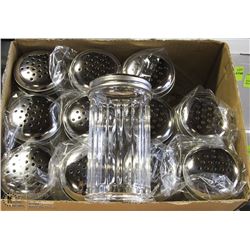CHEESE OR PEPPER SHAKERS LOT OF 12 NEW