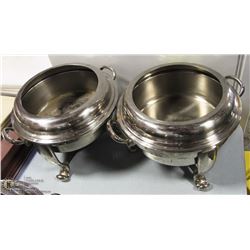 PAIR ROUND CHAFING DISHES