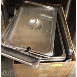 BOX OF METAL INSERTS AND LIDS