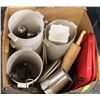 Image 1 : BOX OF KITCHEN ITEMS, INCLUDES ROLLING PIN, 4