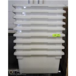 LOT OF 9 PLASTIC BINS