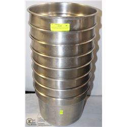 LOT OF 8 STAINLESS STEEL INSERTS