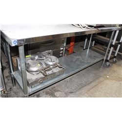 NEW STAINLESS STEEL PREP TABLE 72" X 24" X 34"